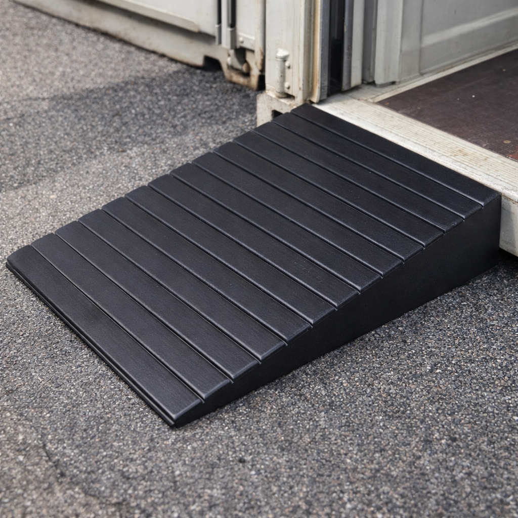 Rubber Threshold Ramps – 74mm to 80mm High – Heavy Duty – Wheelchair & Scooter Access