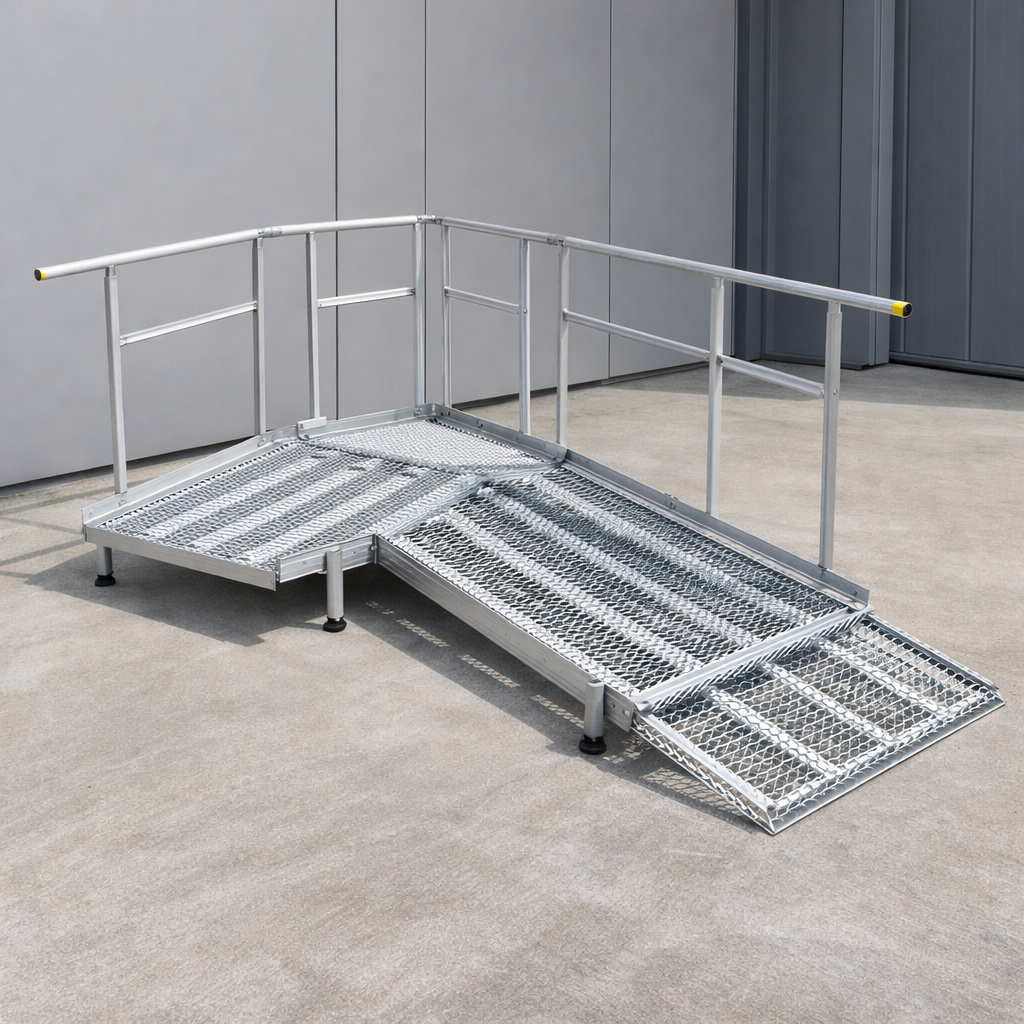 Aluminium Modular Ramp Kit – 900mm x 2000mm – Handrails – Wheelchair Access