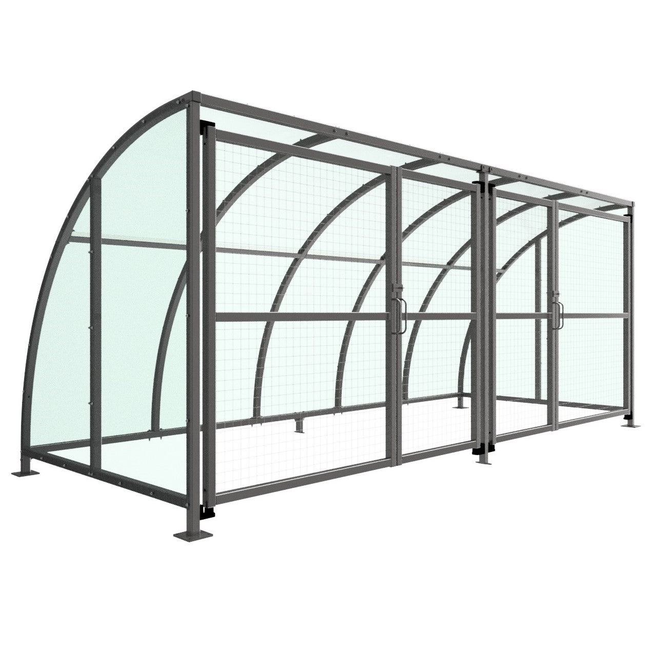 SC1 Stratford Cycle Shelter with Lockable Mesh Doors & Clear UV-Resistant PETG Roof and Sides