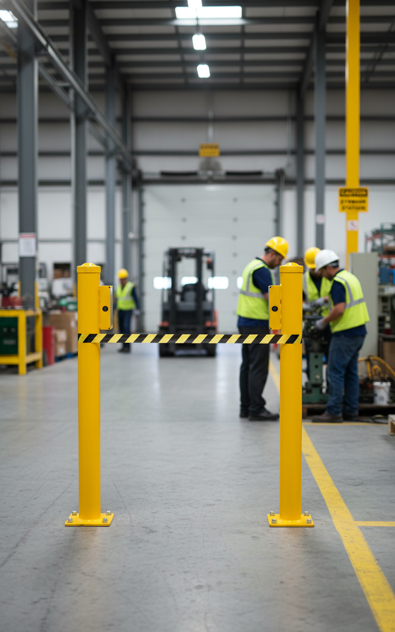 Premium Heavy Duty Safety Barrier Bollard with 1.2m Height and 10kg Weight for Secure Area Management