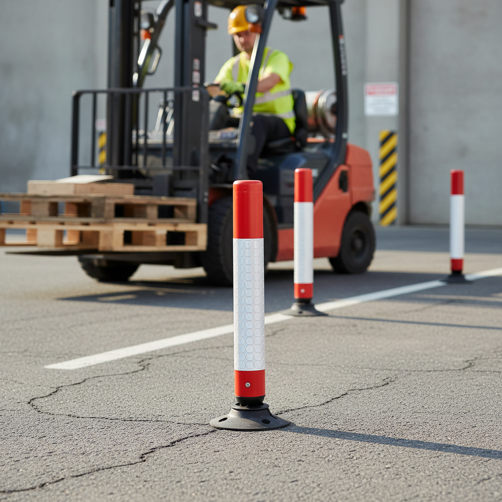 Premium Self-Righting Delineating Post with Reflective Sleeve for Flexible Traffic Management