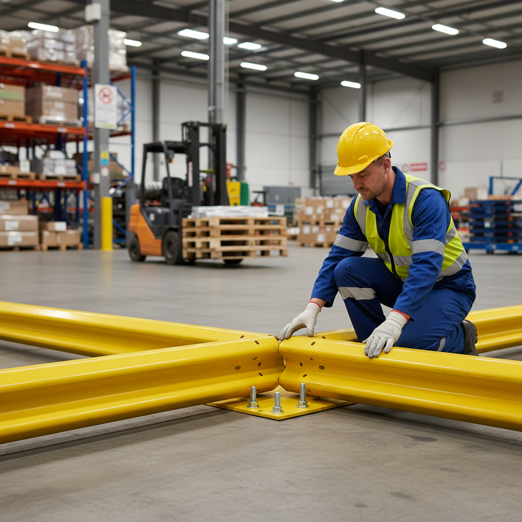 Premium 90° Rigid Internal Barrier Corner - Galvanized Steel Construction with Powder Coating for Enhanced Visibility | Barr