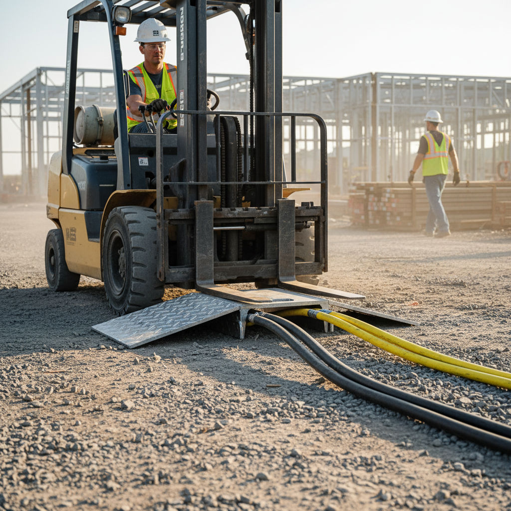 Premium Heavy-Duty Hose and Cable Bridge with Galvanized Steel Finish, Supports Up to 40 Tonnes for Industrial Applications