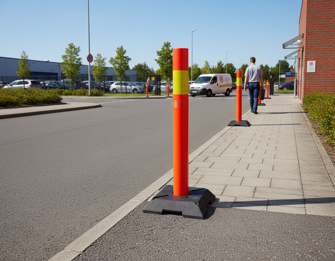 Premium Traffic Marker with Recycled Base, Reflective Options, and Ergonomic Handles for Enhanced Visibility and Safety