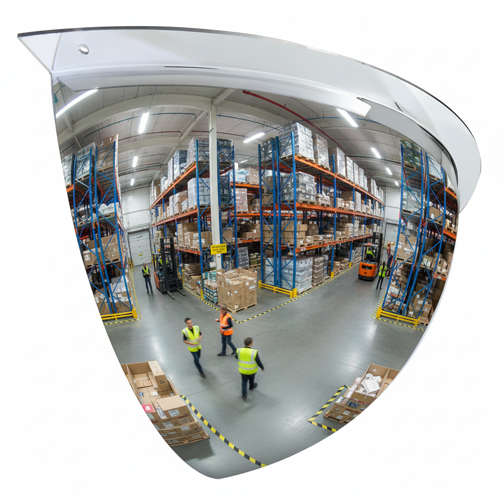 Premium Corner Mounted Surveillance Mirror with Two Directions for Enhanced Visibility and Safety | Barriers Co