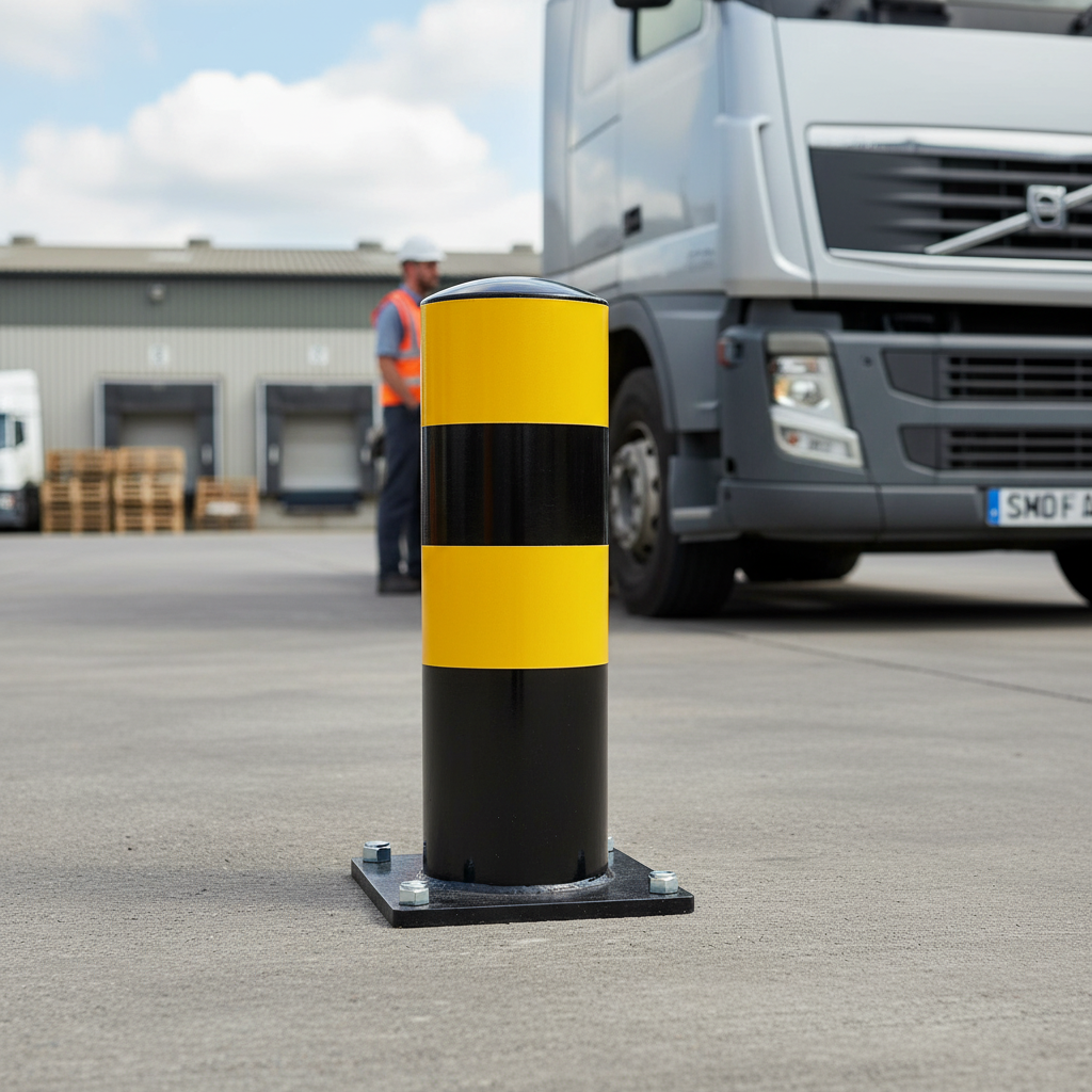 Heavy Duty HGV Parking Bollard with 159mm Diameter and 500mm Height for Vehicle Control