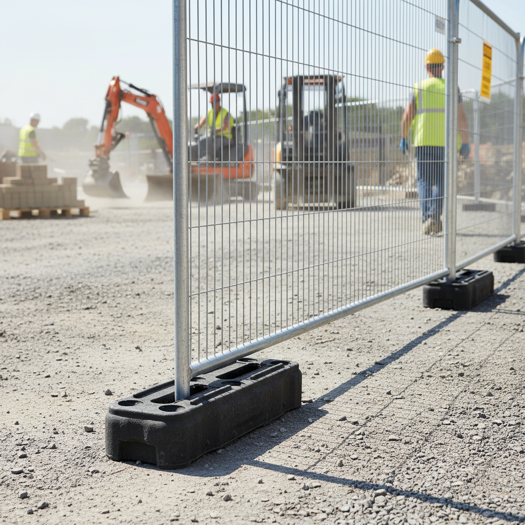 Premium Heavy Duty Fence Feet for Temporary Fencing - Durable and Easy to Maneuver with 100% Recycled PVC Design - Detail Vie