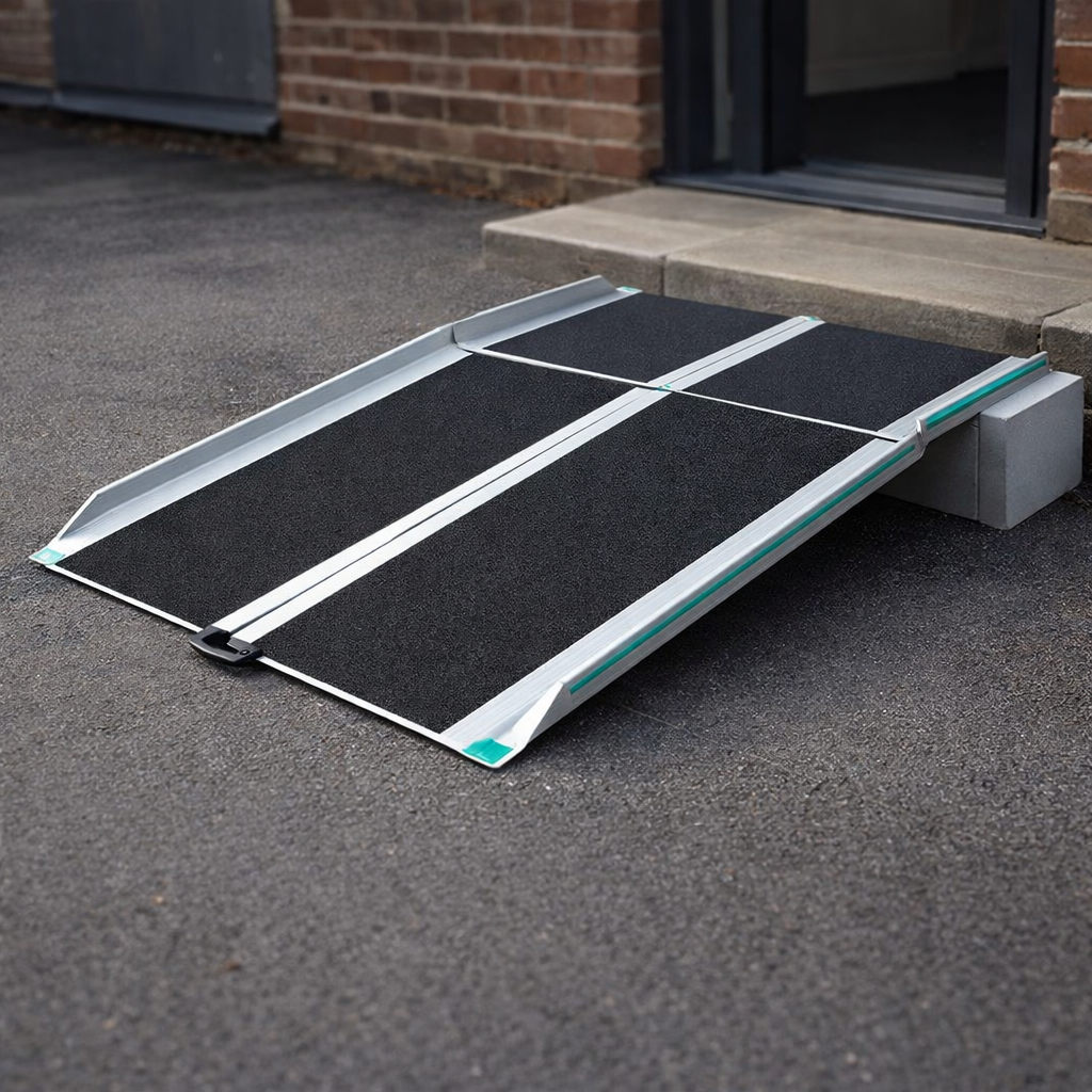 Portable Loading Ramp – White – 275-475kg Capacity – Mobility Access