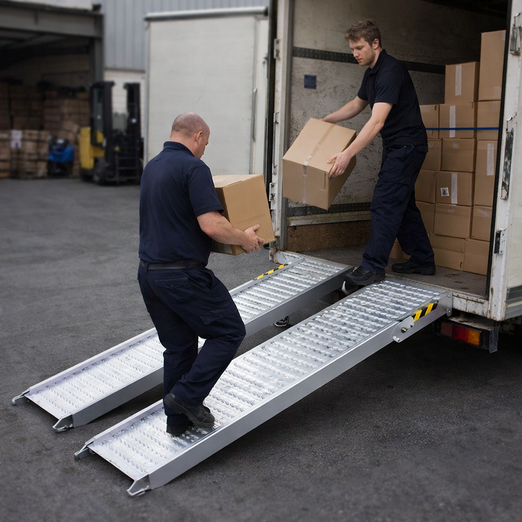 Aluminium Container Ramps – 800mm x 215mm – 1250kg Capacity – Professional Use