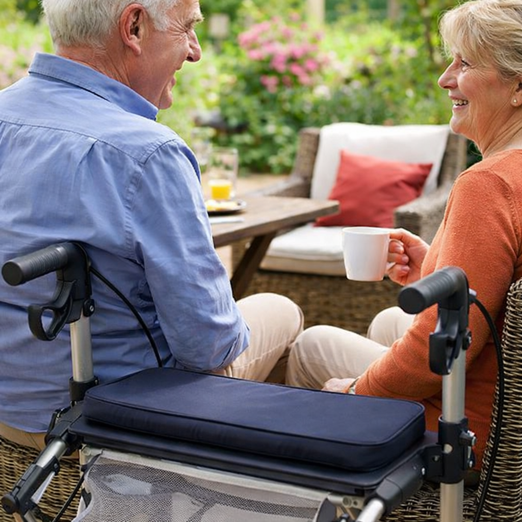 Rollator Firm Seat – Black – Padded – Mobility Assistance