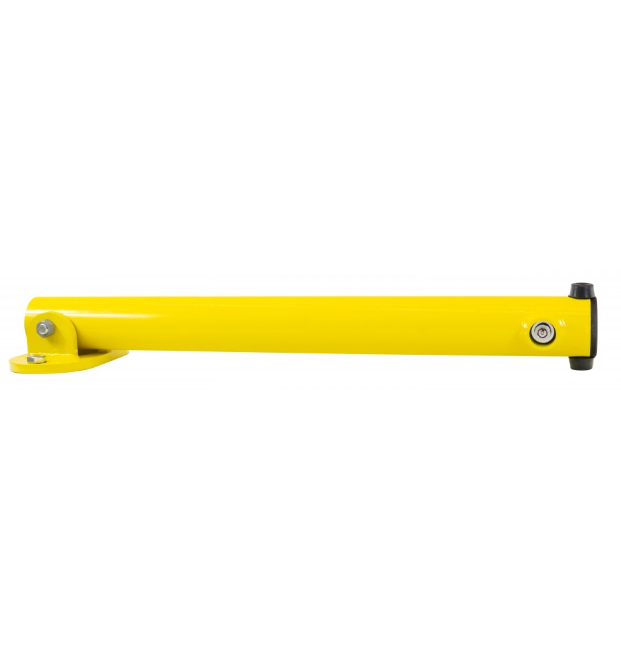 Bolt-Down Folding Parking Post – Durable Yellow Steel Security Barrier