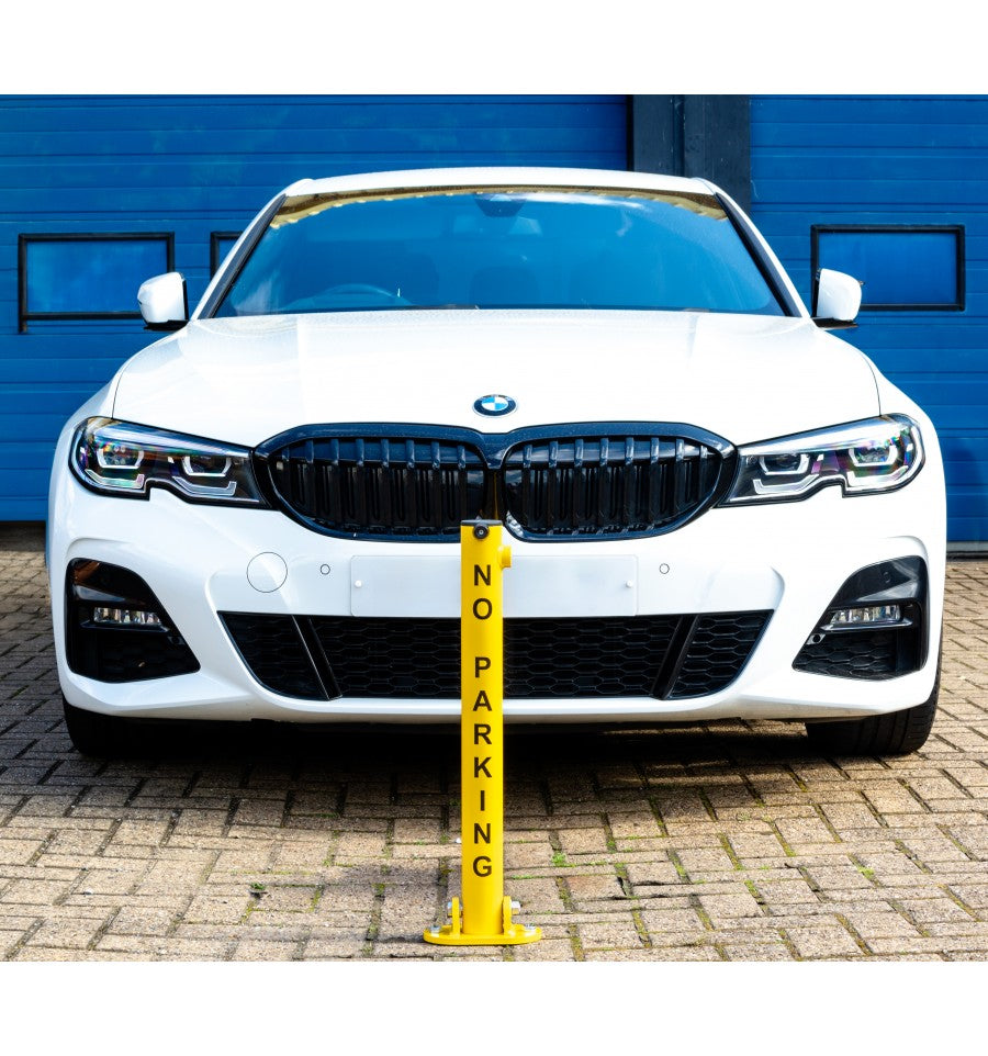 Fold Down Parking Post – Secure 'No Parking' Bollard for Driveways & Reserved Spaces