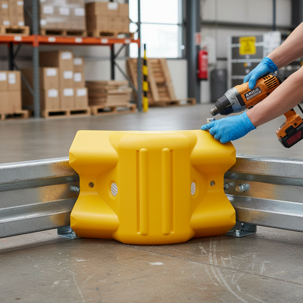Premium Yellow Plastic 135° External Corner Section for Armco Barriers - Durable, Reflective,... | Barriers Co