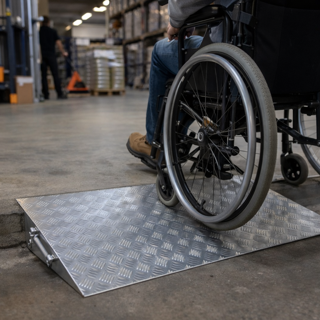 Standard Threshold Ramp – Black – 120mm Max Height – Wheelchair & Scooter Access