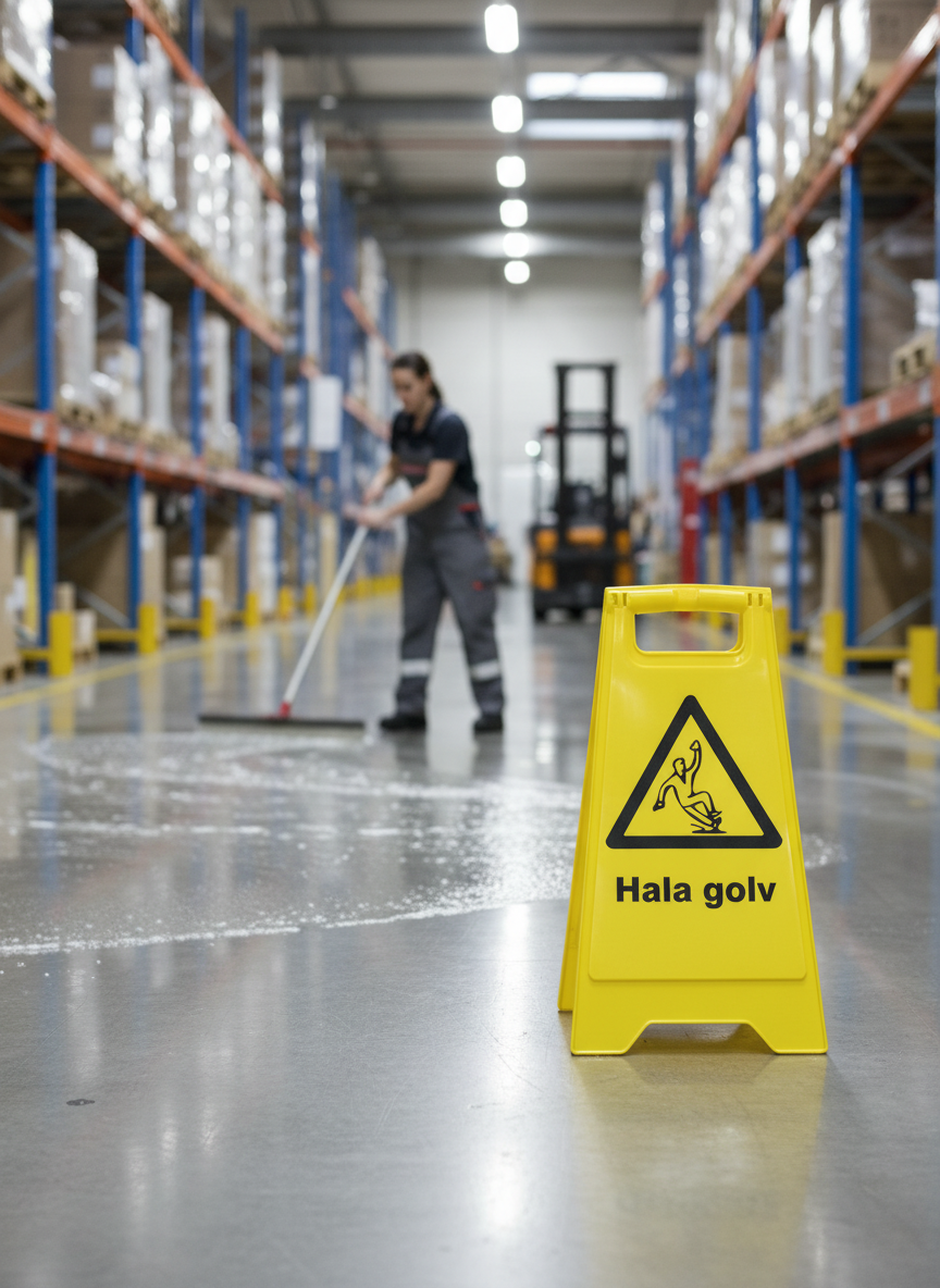 Premium Warning Sign for Slippery Floors in Various Materials and Sizes for Workplace Safety