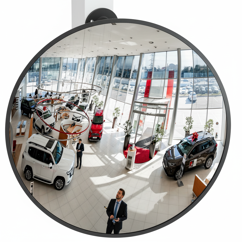 Premium Eco Security Mirror with Flexible Arm for Retail Environments - Durable Acrylic Construction | Barriers Co