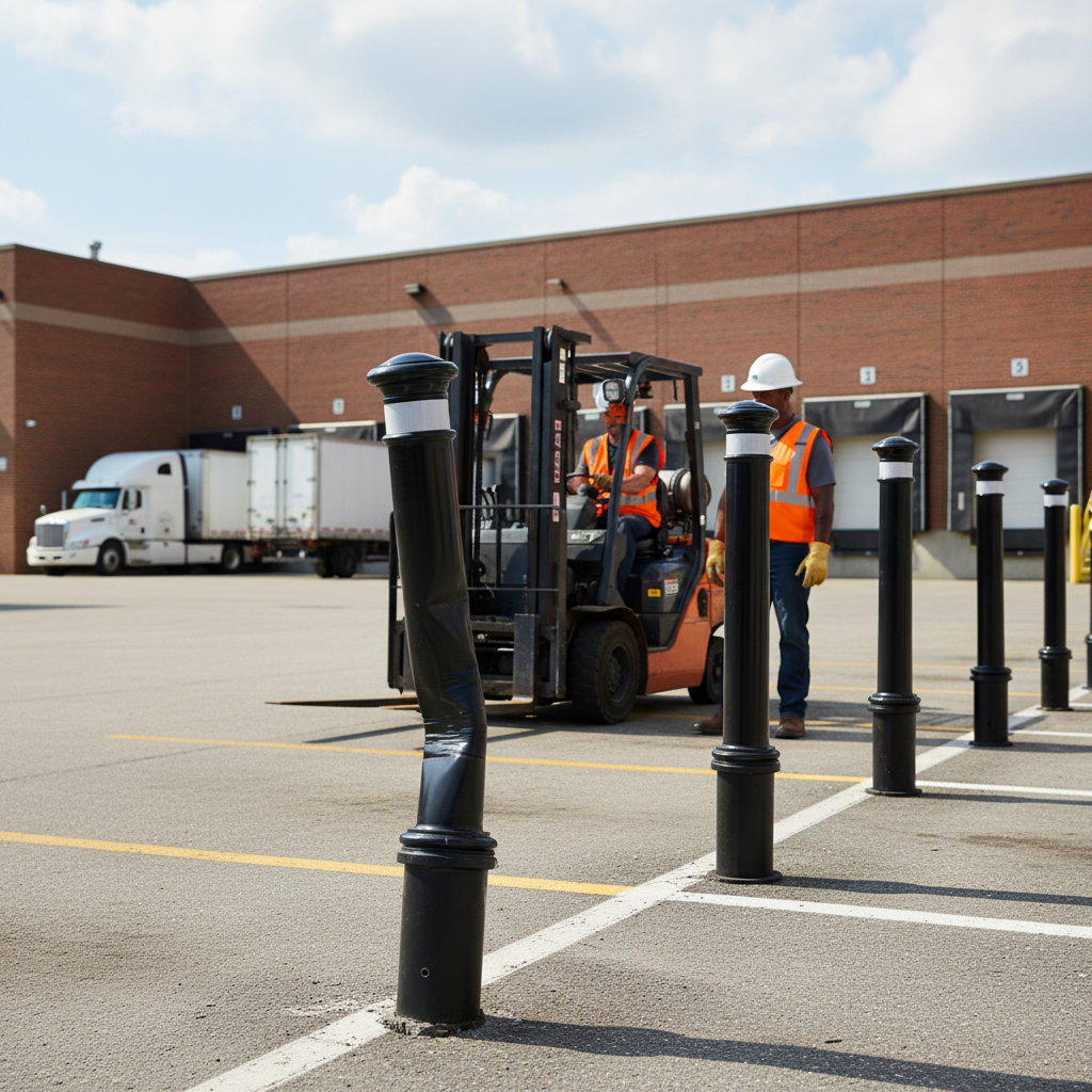 Premium High-Performance Polyurethane Bollards for Vehicle Impact Protection in Parking Areas