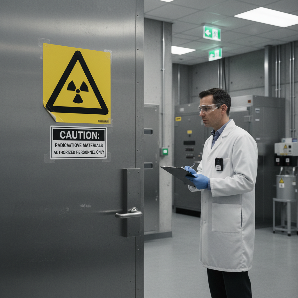 Premium Warning Sign for Radioactive Materials - Durable Adhesive Decal, Plastic, Magnet, and Aluminum Options Available