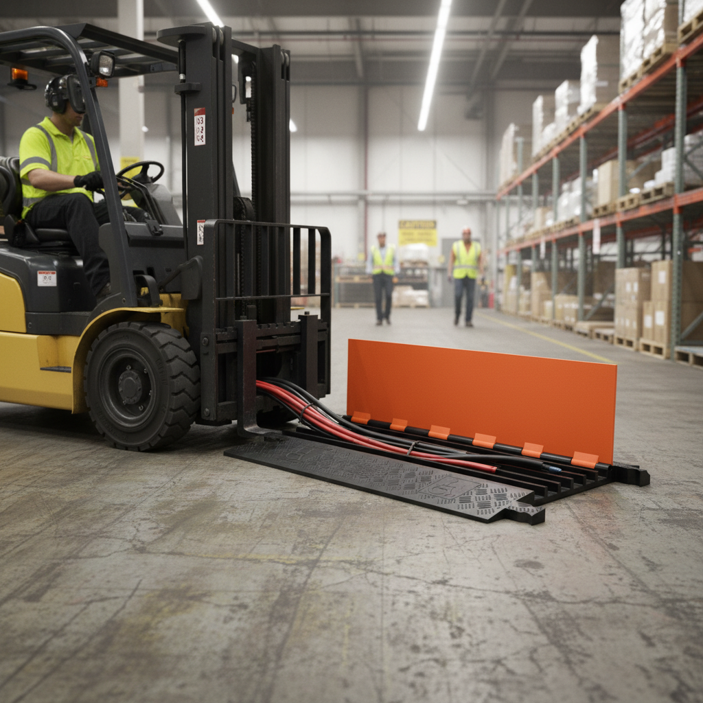 Premium Low Profile 5 Channel Cable Protector for High Traffic Areas with Wheelchair Access Option