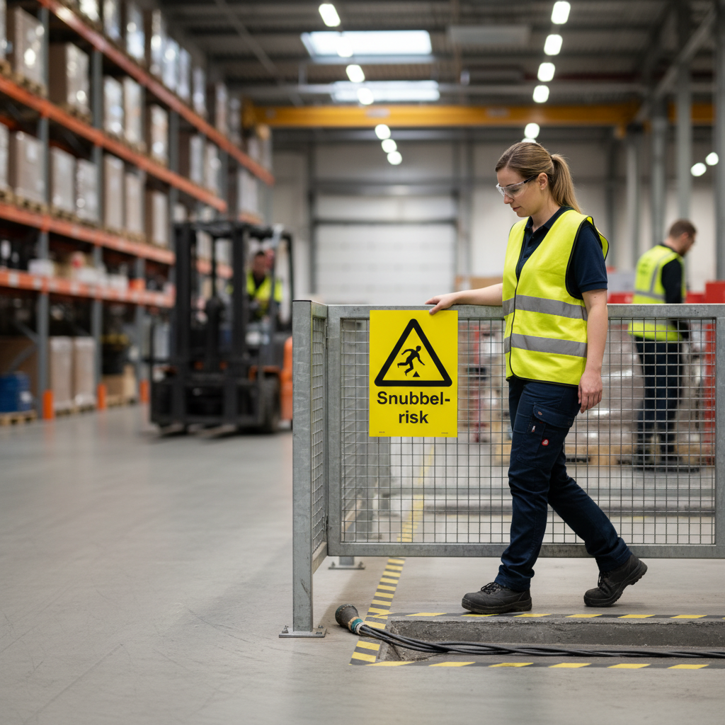 Premium Warning Sign for Trip Hazard - Durable Self-Adhesive, Plastic, Magnetic, and Aluminum Options Available