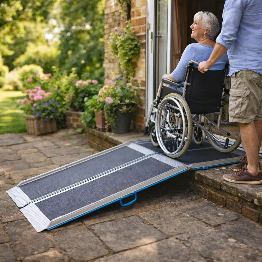 Folding Wheelchair Ramp – 2ft-8ft – 450kg Capacity – Commercial & Domestic