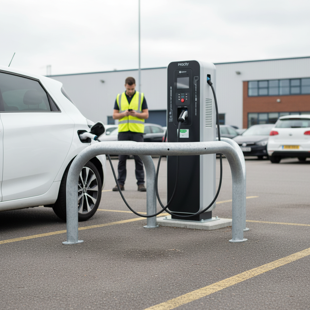 Premium Electric Vehicle Charging Point Protector - Tripod Design for Vehicle Impact Protection