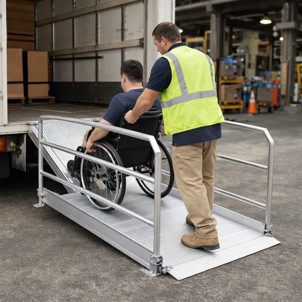 Vehicle Accessible Ramps – 1390mm Long – With Handrails – Commercial