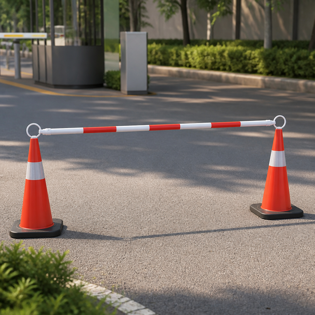 Retractable Cone Bar Barrier Plastic 120cm to 210cm for Traffic Management
