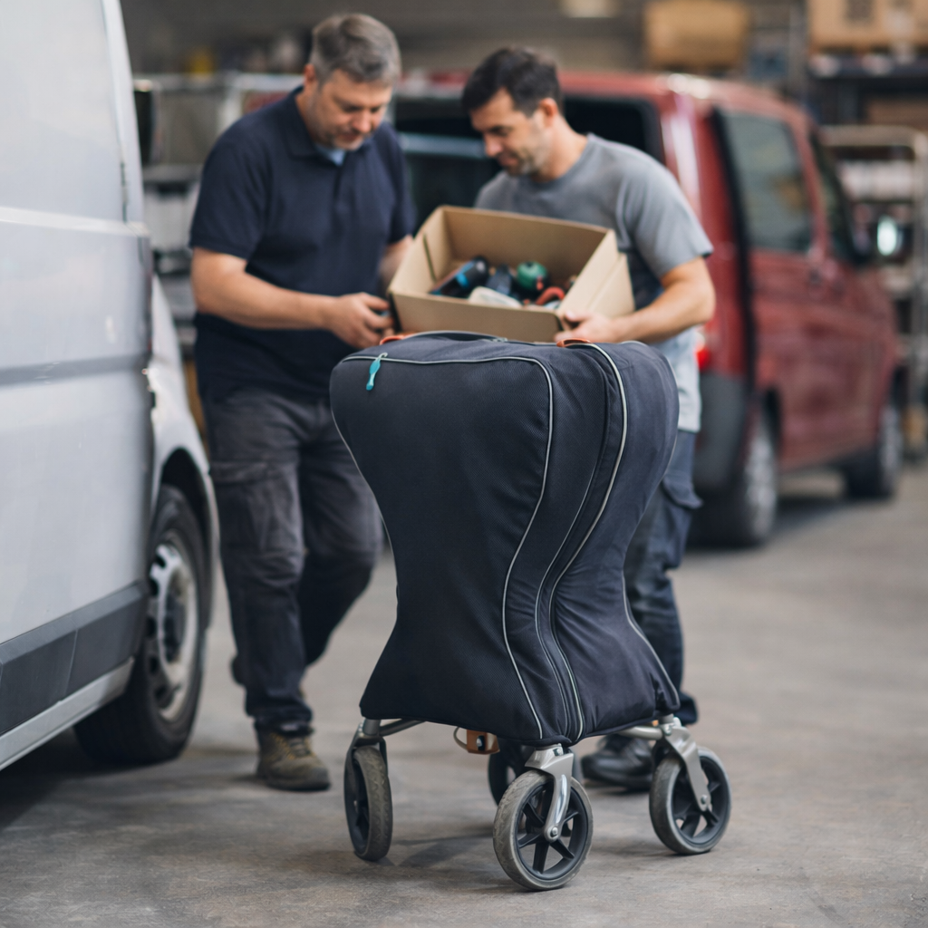 Rollator Transport Bag – White – Easy Zip Closure – Mobility Aid