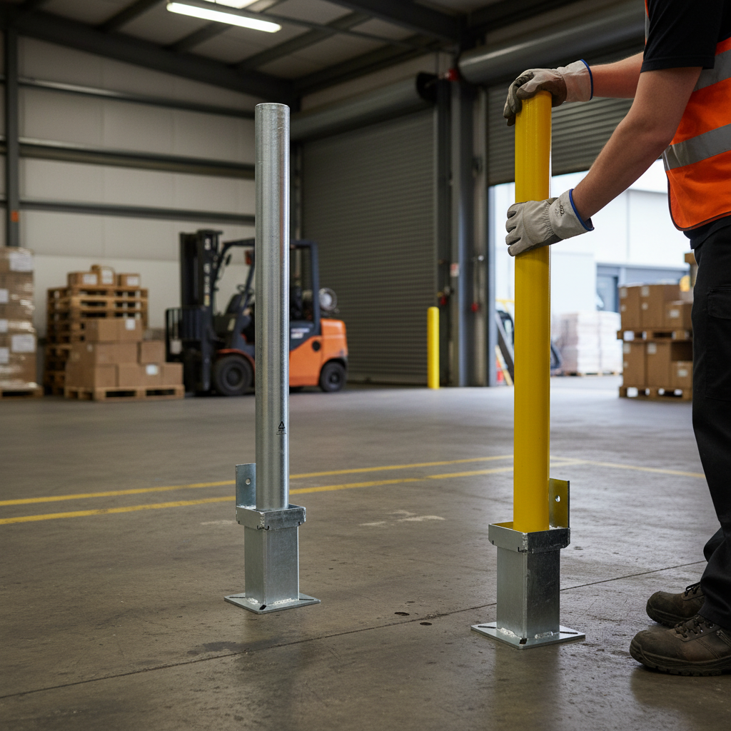 Premium Removable Galvanised Bollard 1000mm with Multiple Diameter Options for Industrial and Pedestrian Use