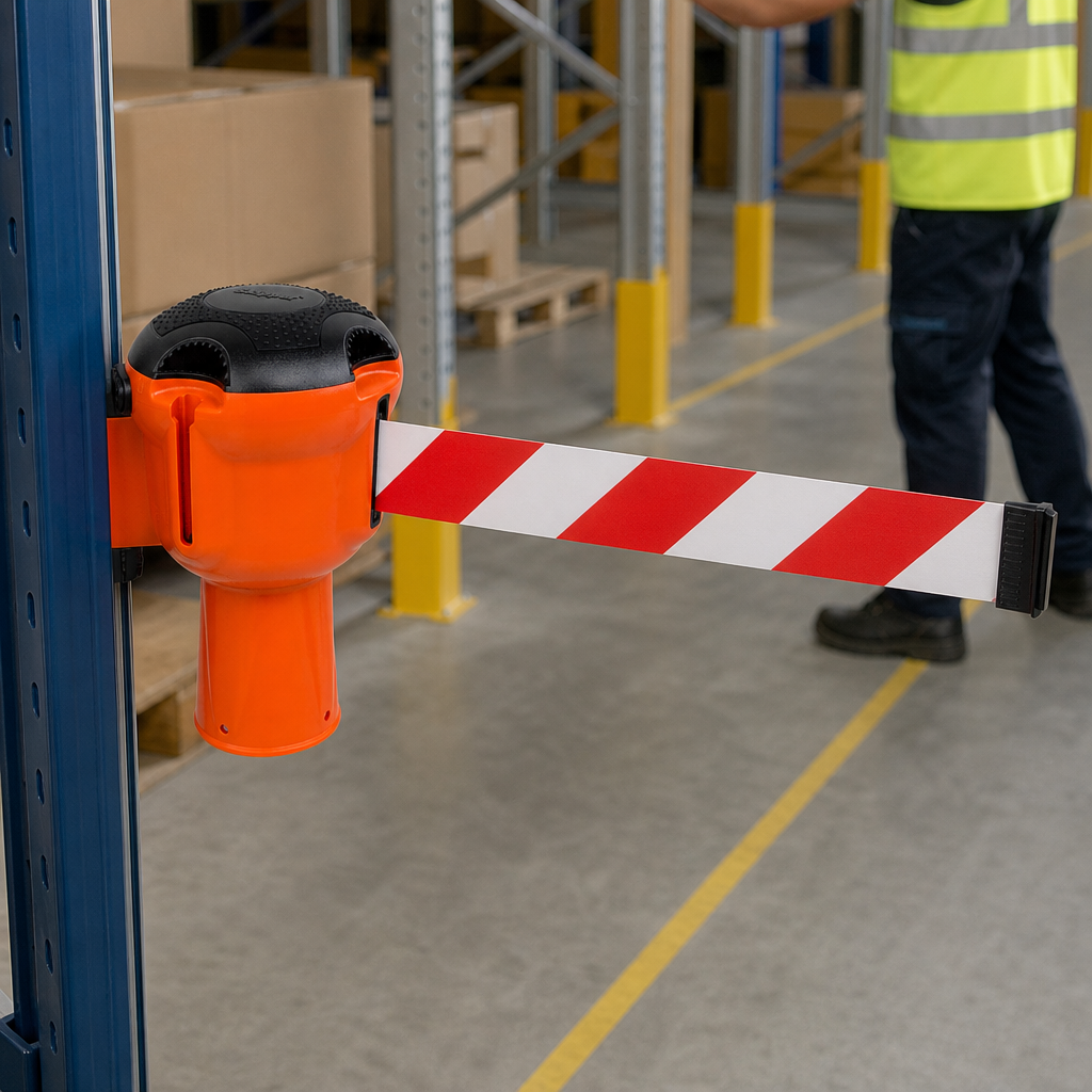 Retractable Barrier with 9m High Visibility Tape for Safety Management