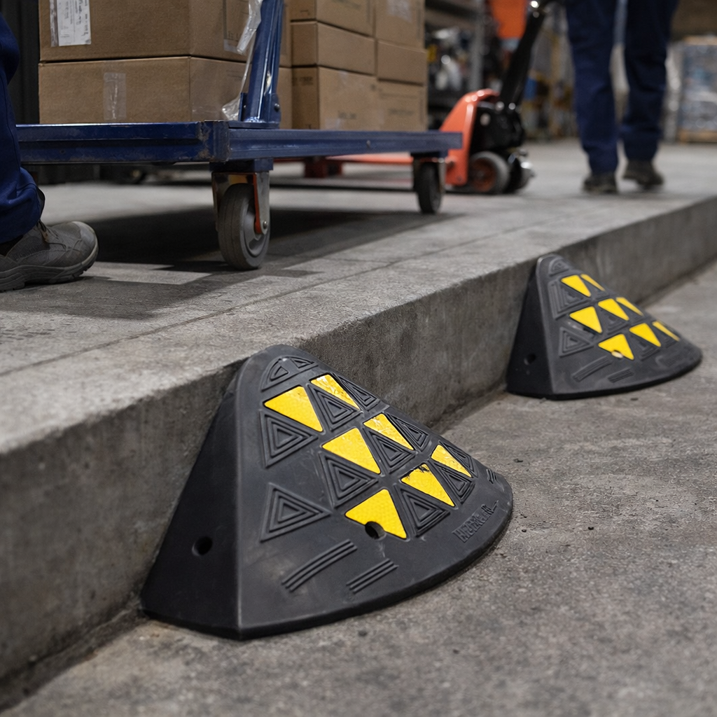 Rubber Kerb Ramp End Caps – 100mm High – Pair – Mobility Access