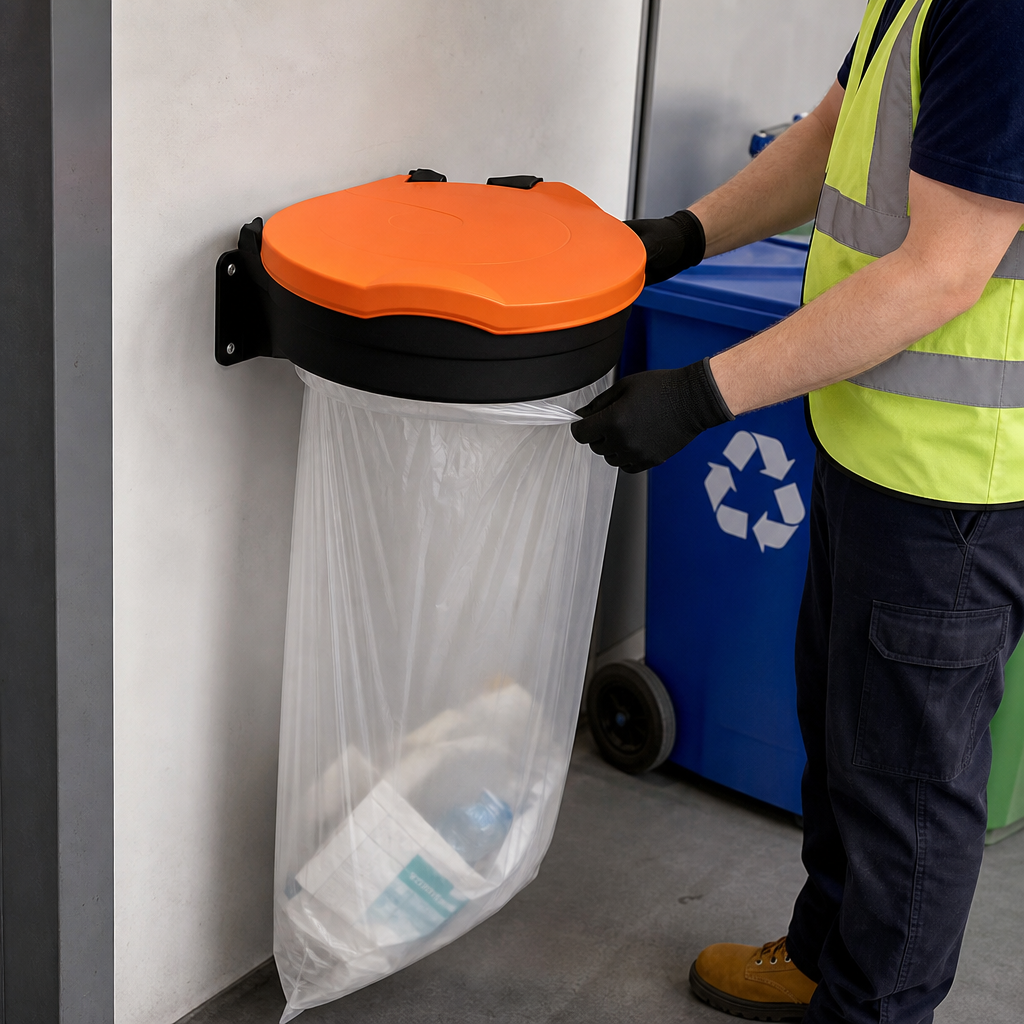 Durable Orange Modular Recycling Bin for Waste Management