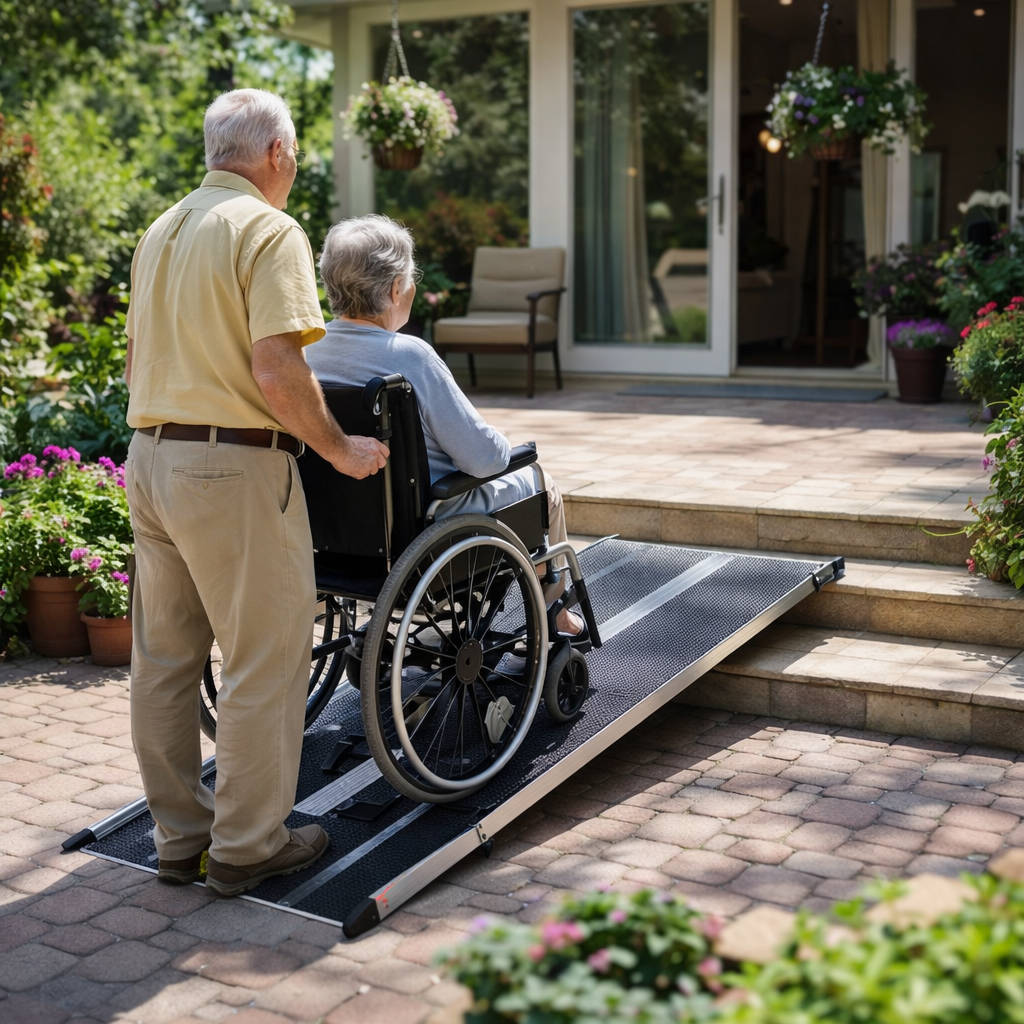 Folding Wheelchair Ramp – 3ft – Flat Hinge with Bag – Mobility Access