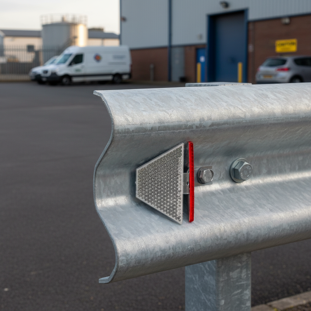 Premium High-Visibility Barrier Reflectors - Red & White Safety Enhancements for Traffic Management | Barriers Co