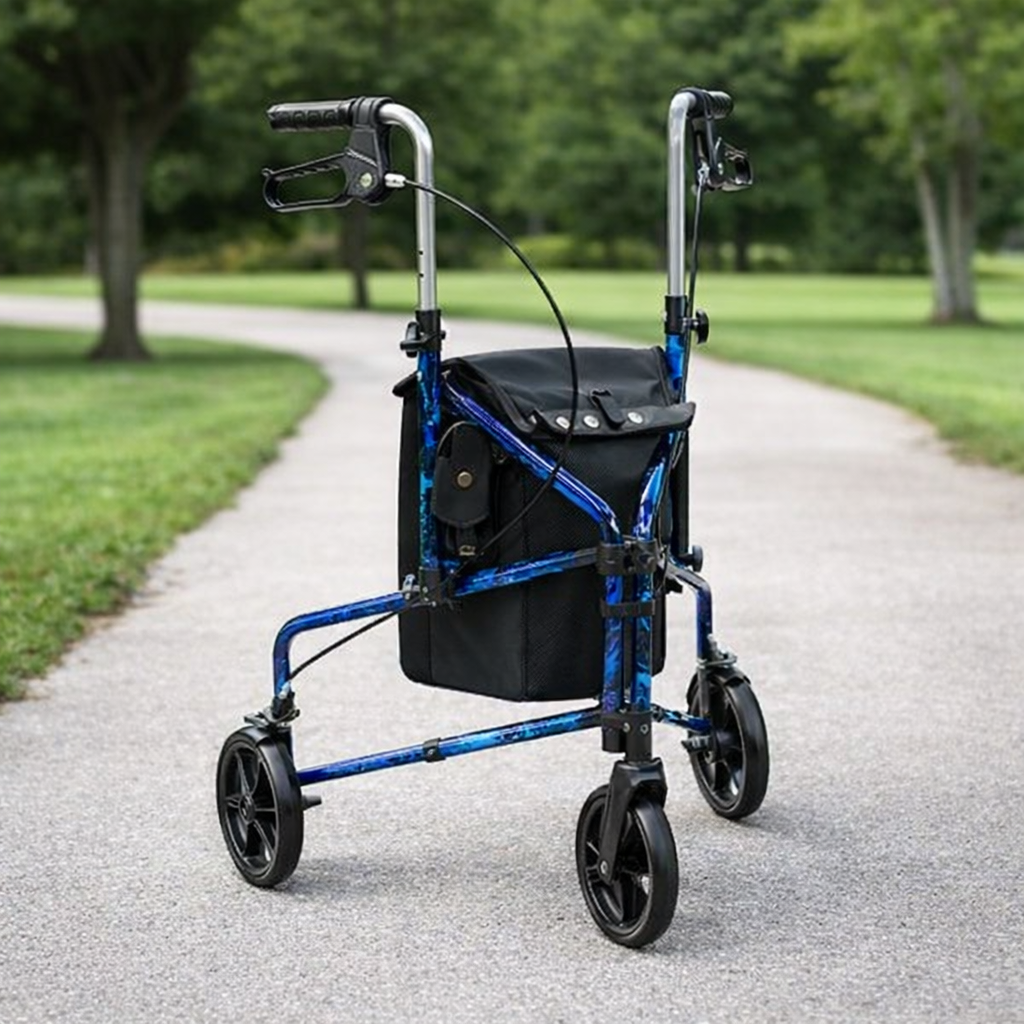 Tri-Walker with Bag – 5kg – Foldable & Adjustable – Mobility Aid