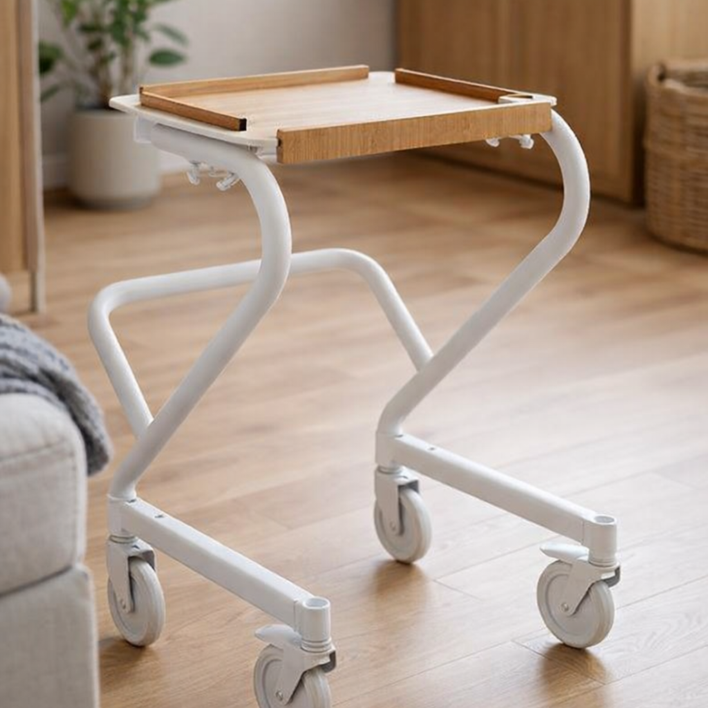 Indoor Rollator Tray – Bamboo – Easy Clean – Mobility Aid