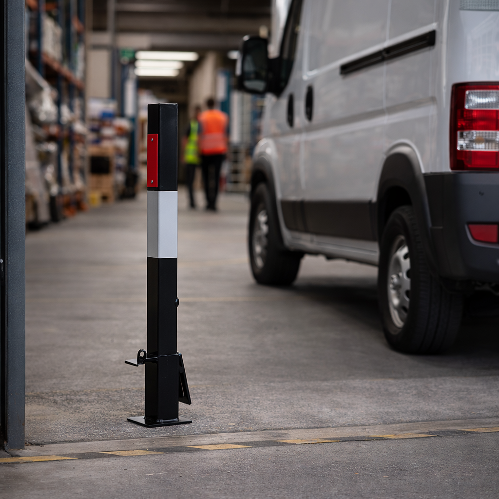 Removable Parking Bollard – Black/White – High Visibility – Commercial