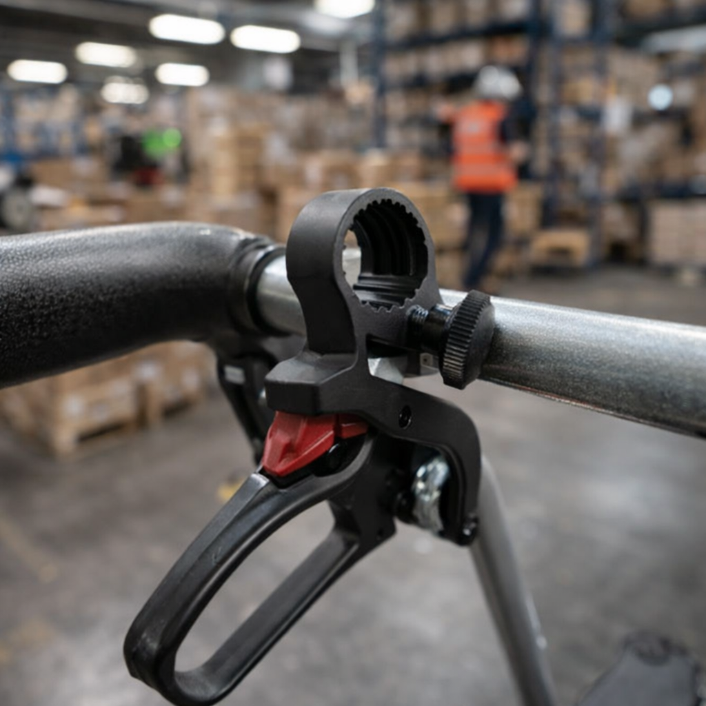 One-handed Brake – White – Easy Operation – Rollator Accessory