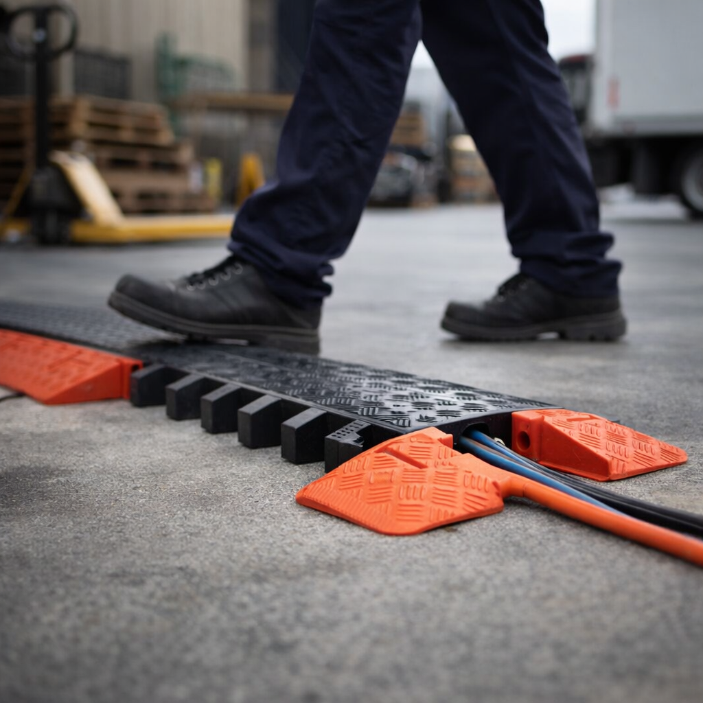 Cable Protector End Caps – Orange – Polyurethane – 5-Channel