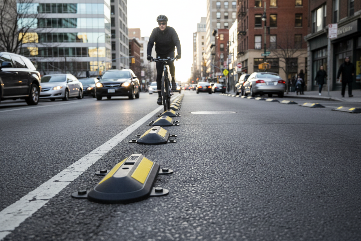 Premium Heavy Duty Rubber Road Lane Separator with Reflective Elements for Enhanced Visibility and Easy Traffic Management