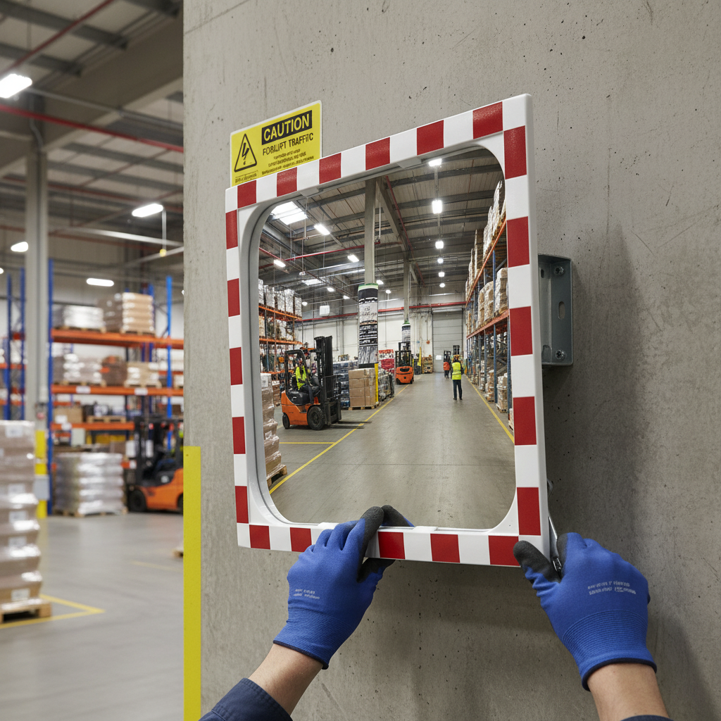 Premium Glass Lens Impact Resistant Traffic Mirror with Durable Housing and Adjustable Mounting Bracket | Barriers Co
