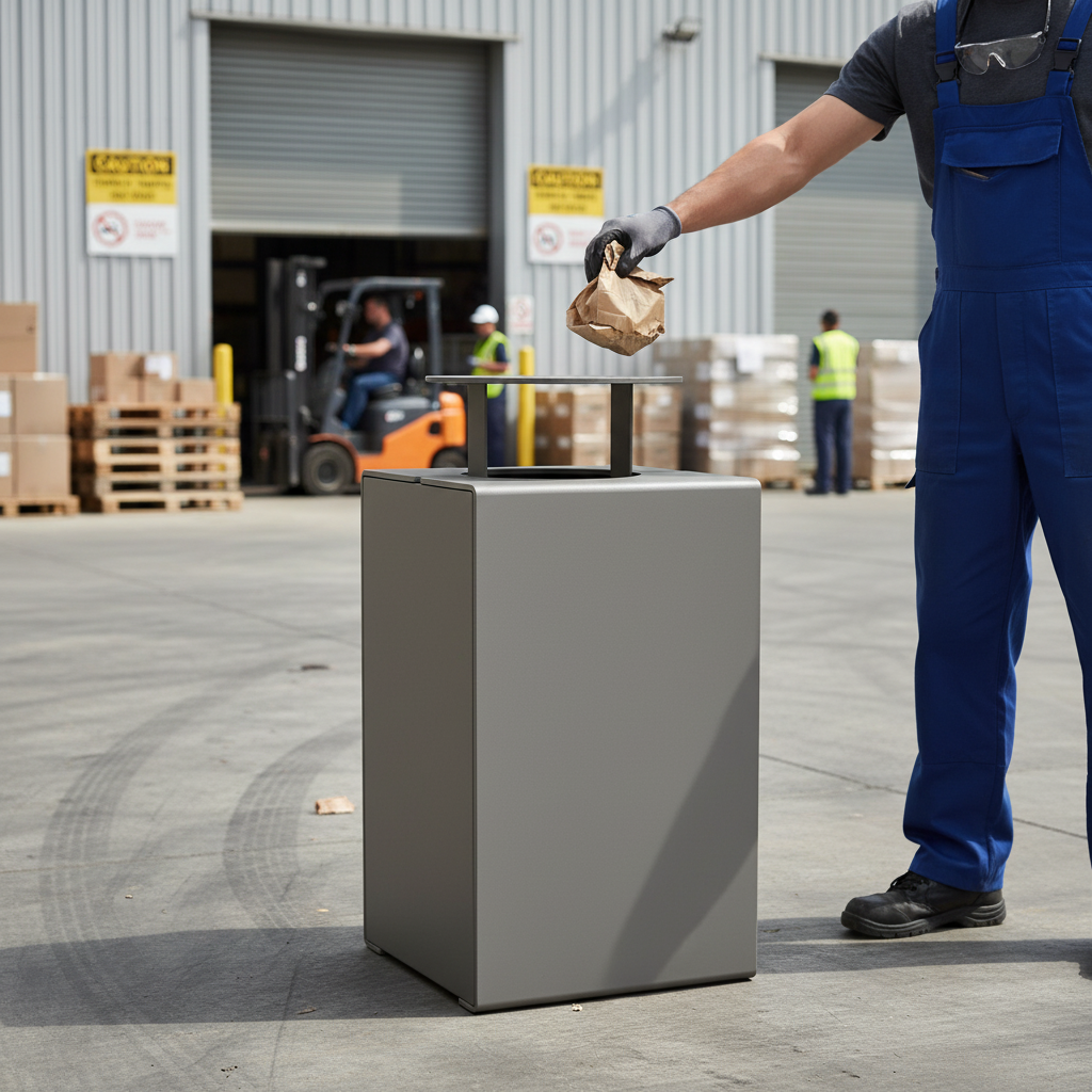 Premium 120L Heavy Duty Litter Bin with Front-Side Door for Easy Handling and Aesthetic Design | Barriers Co