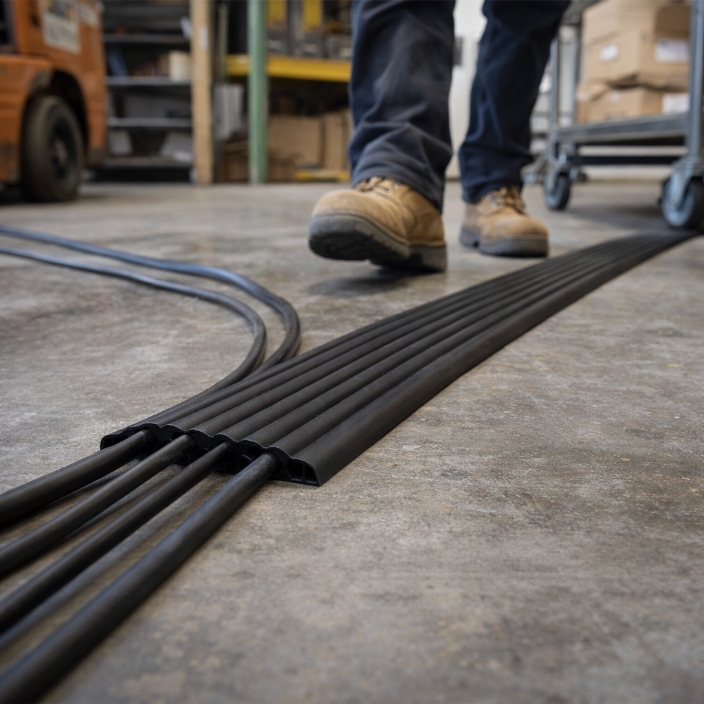 4 Channel Cable Protector – Black, Yellow & Grey – Lightweight – Indoor Use