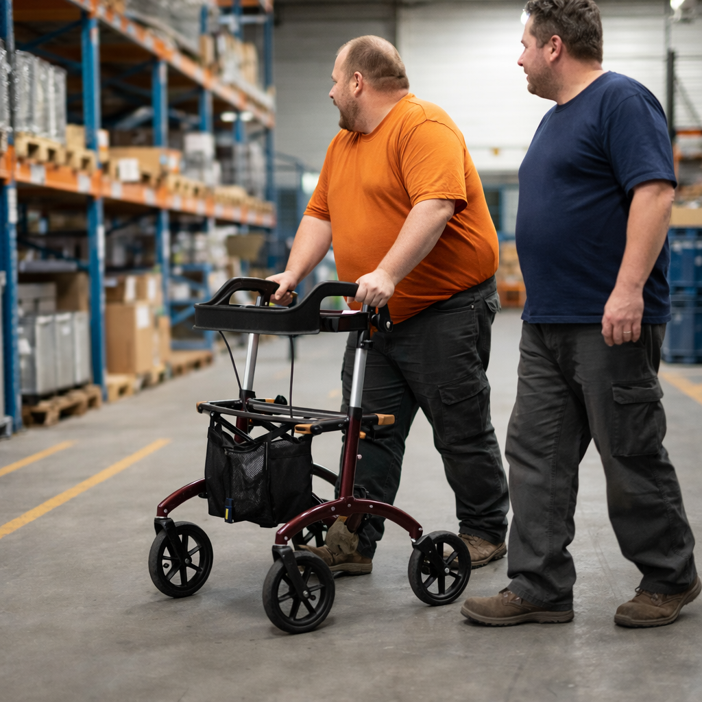 Bariatric Rollator – White – 180kg Capacity – Mobility Aid