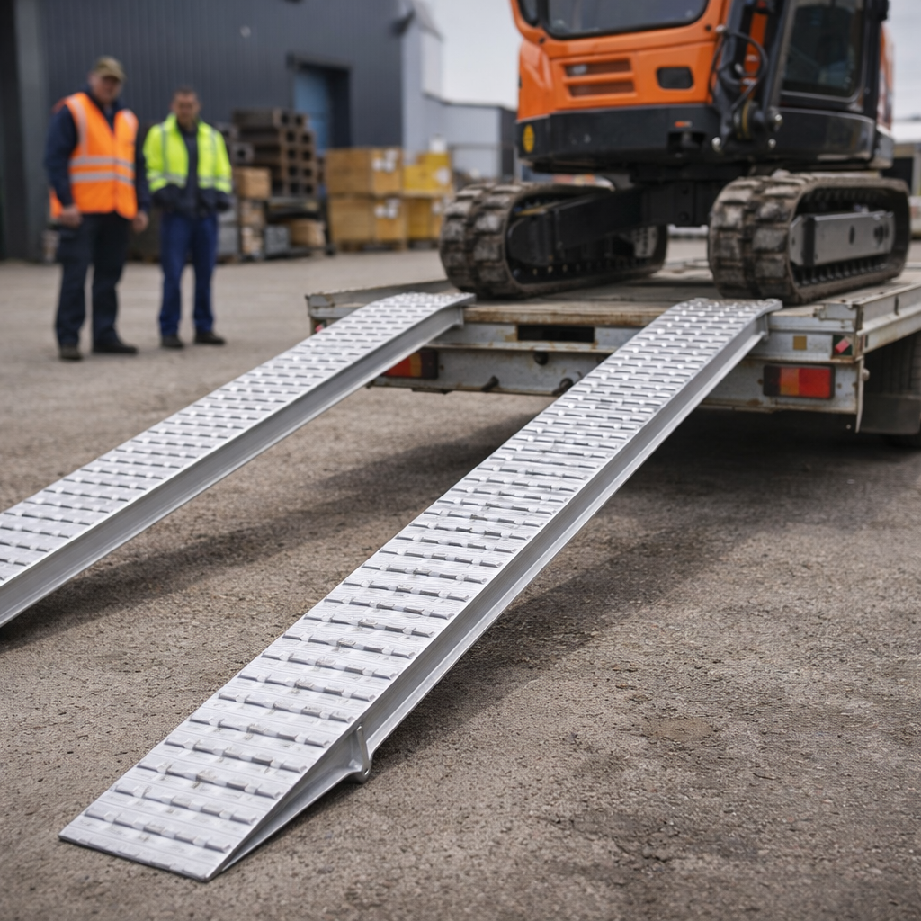 Heavy Duty Aluminium Loading Ramps – 4500mm x 390mm – 5485kg Capacity – Industrial Use