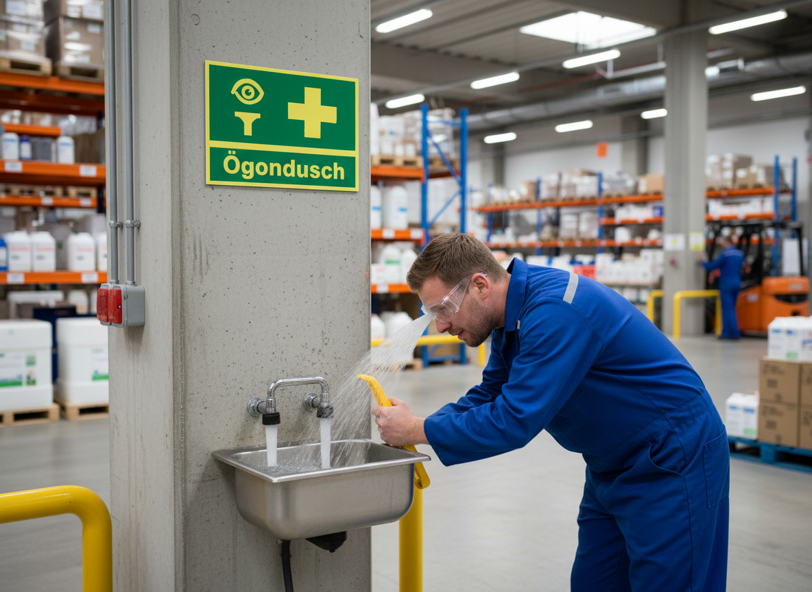Premium Plastic Instruction Sign for Eye Wash Station - Available in A4 and A5 Sizes with Self-Adhesive Options