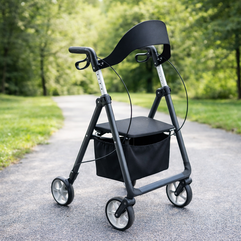 Lightweight Rollator – Adjustable Handle – Mobility Aid