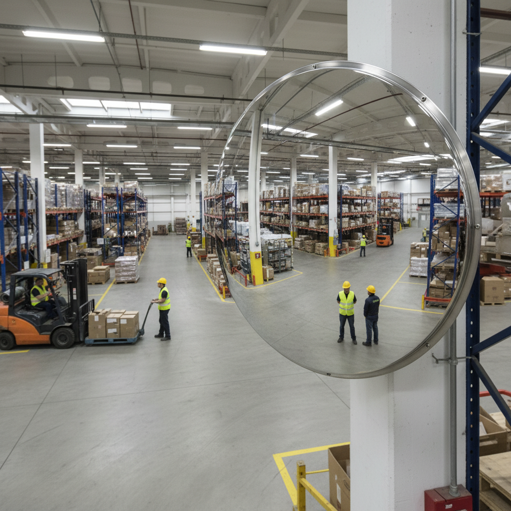 Premium Stainless Steel Industrial Mirror for High-Temperature Environments - Adjustable... - side view | Barriers Co