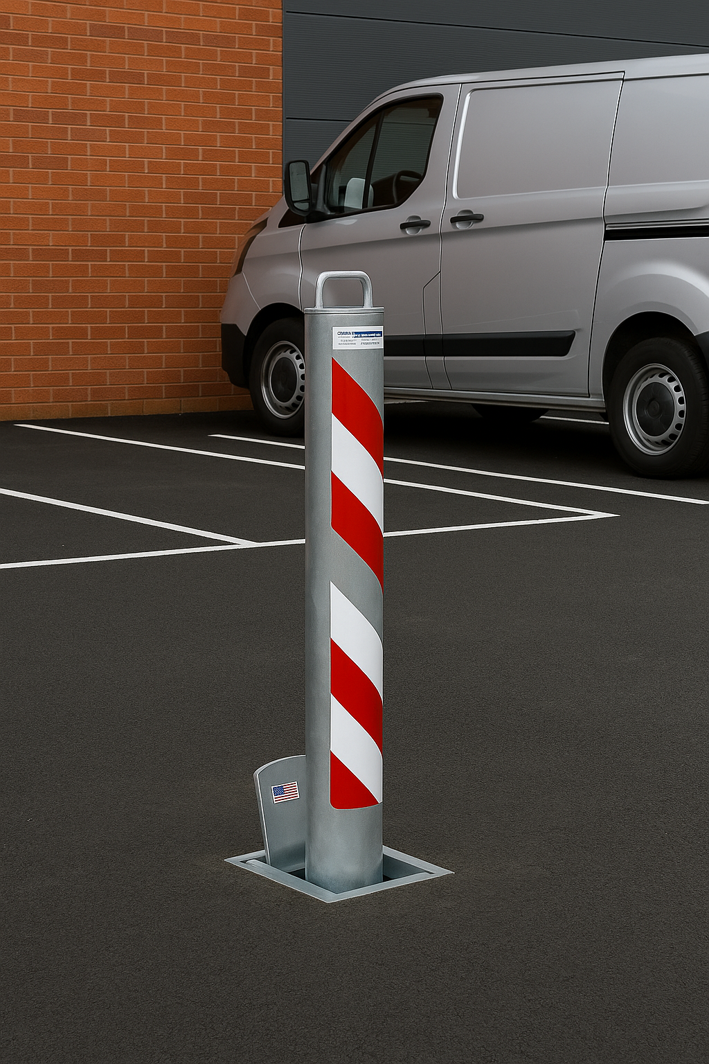 745mm Retractable Security Bollard with Integral Lock 2